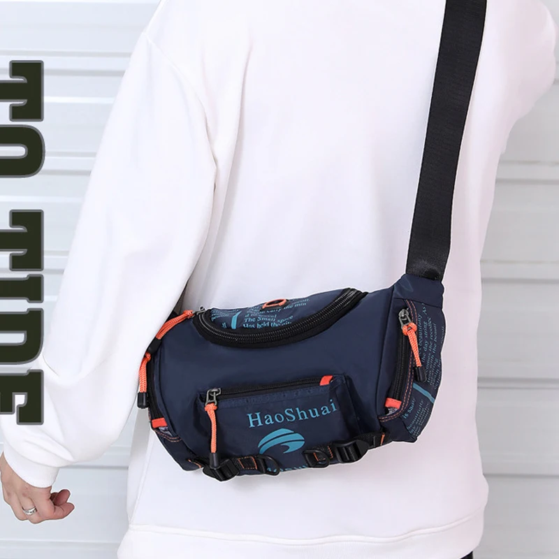 Men\'s Belt Fanny Pack Shoulder Messenger Bag Large Capacity Travel Climb  Waterproof Oxford Male Hip Bum Sling Chest Waist Bags