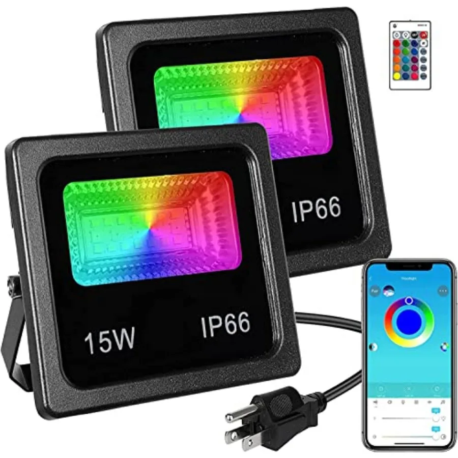 

Светодиодные прожекторы 150 Вт с изменением цвета, многоцветные RGB, для подсветки, с пультом ДУ, IP66, водонепроницаемые, сценические светильники, диммируемые, цветные LED-лампы