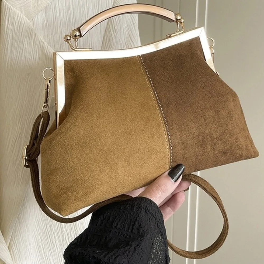 

Fashion Vintage Women Suede Handbag Large Capacity Fleece Shoulder Bag Elegant Crossbody Bags Daily Use