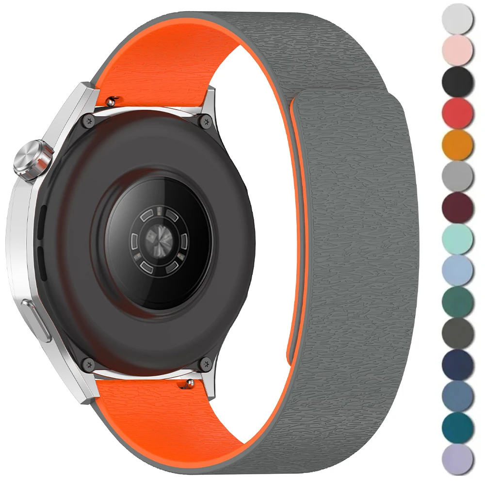 18mm 20mm 22mm マグネット式シリコンバンド Huawei GT5 Pro 42/46mm GT4/5 41mm スポーツ メンズストラップ Samsung Galaxy 7 6 5 44mm 40mm対応