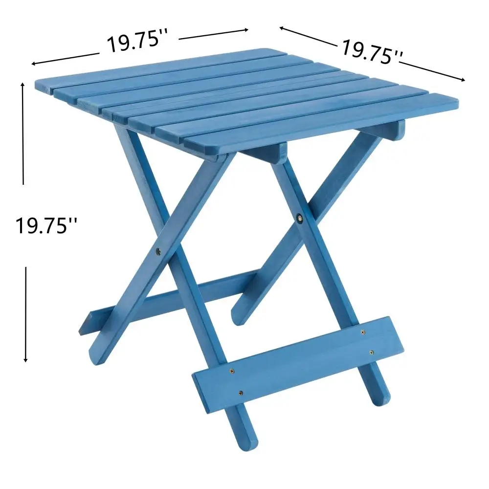 

Folding Square Table Patio Outdoor Solid Wood Table for Backyard Balcony Portable Design Space-Saving