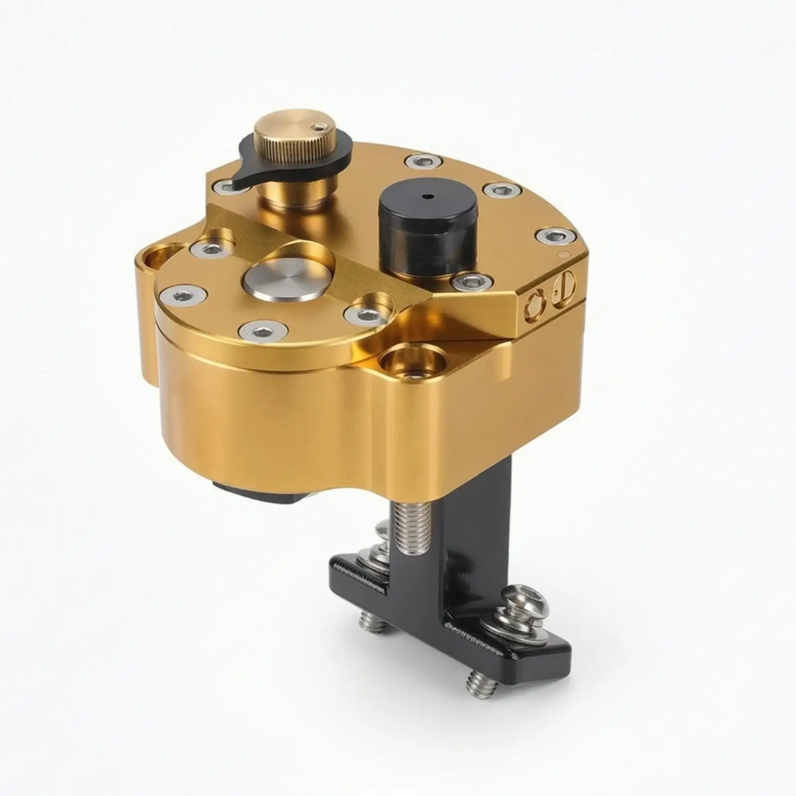 Steering Damper Mounting Base CNC Machined Steering Damper Bracket with Arm Low-Profile Hardware for Riders, Rally, Unpaved