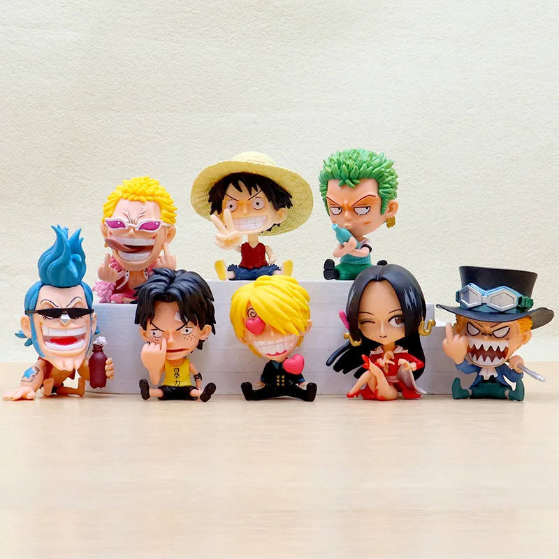 

Anime One Piece Luffy Sabo Anime Action Figure Model Gifts Collectible Figurines for Kids 8CM 8 Pieces In A Set