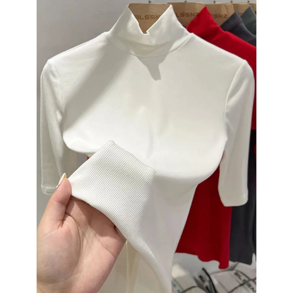 スリムフィット タートルネック Tシャツ 女性用 ベーシック オルト スヴェ クリーンフィット スレ レディース プレミアム品質 ファッショナブル カジュアルウェア