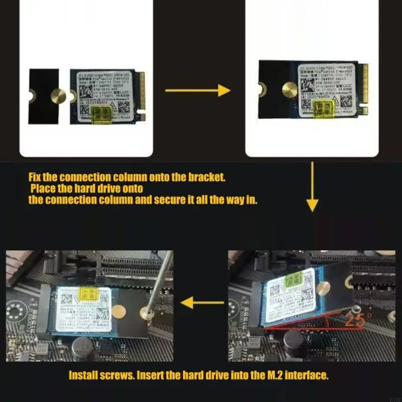 M.2 Mounting Conversion Board for 2230 Storage Modules, Circuit-Board Support Profile with Defined End Notches for K1KF