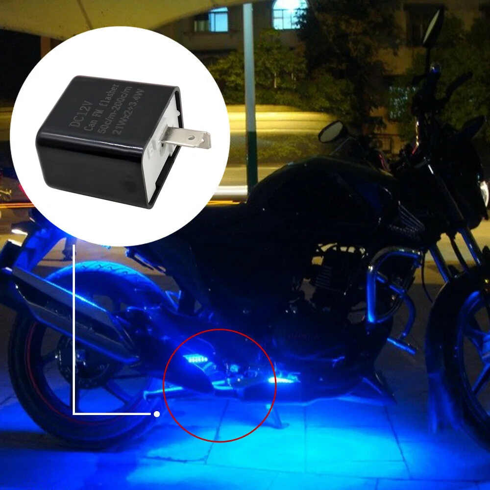جديد 2-Pin LED مرحل ومضي 12 فولت تردد قابل للتعديل للدراجات النارية بدوره إشارة إصلاح أضواء الوامض مؤشر التبديلات #2