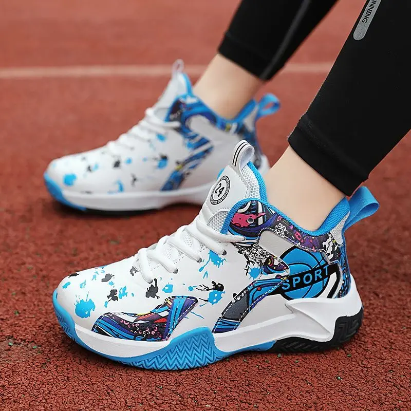 Kids High Top Sneakers 2026 Spring Boys Girls Athletic Shoes for School Running Basketball Outdoor Breathable Sports Shoes​
