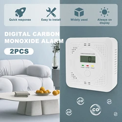 Carbon Monoxide Detectors,CO Detector with LCD Digital Display and Sound Warning,ETL Listed,Battery Operated for Home School