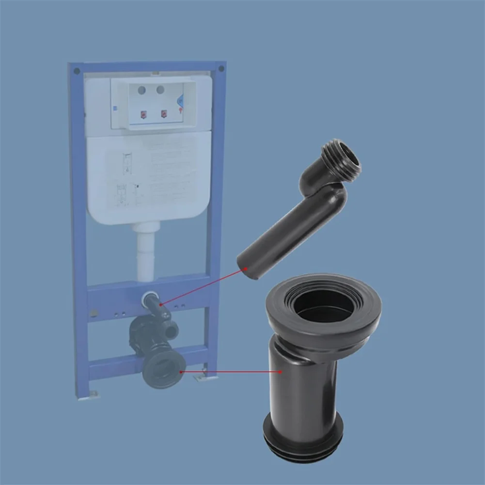 For Geberit 405.116.00.1 Compatible Wall Mount Toilet Drain Seal Connection Set ABS D90mm D45mm Black Material