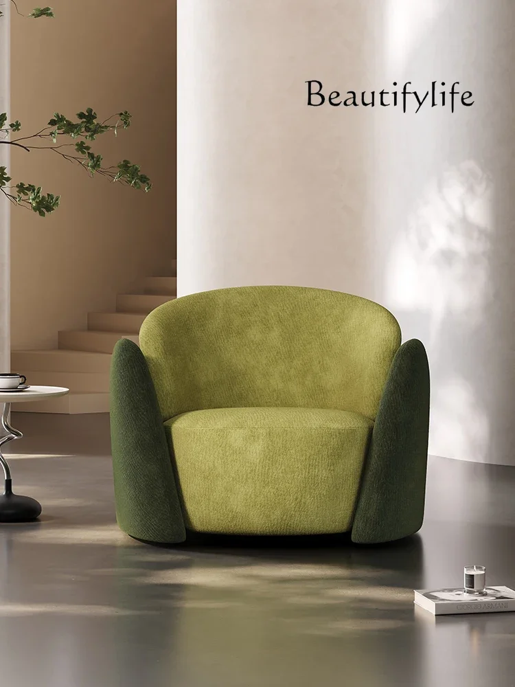 

Italian light luxury sofa leisure recliner fabric minimalist style home living room balcony bedroom chair
