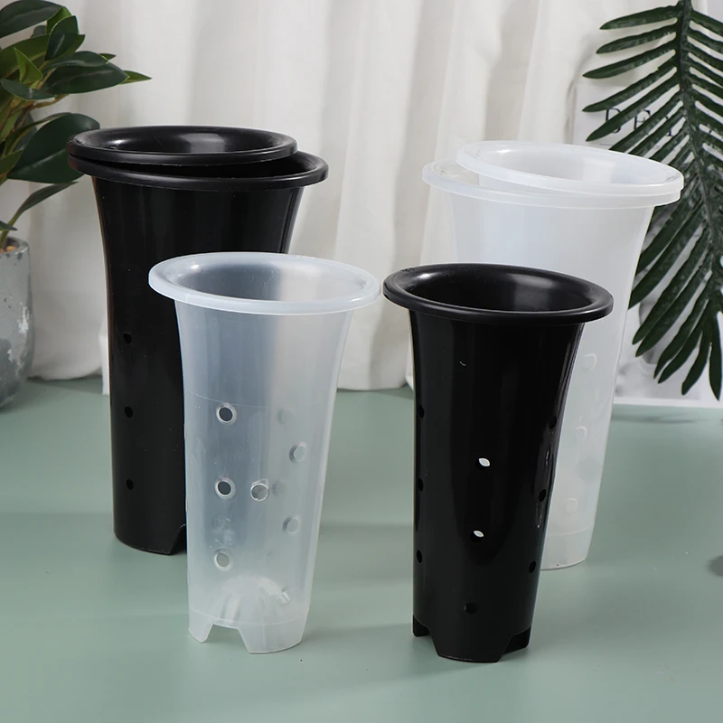 Orchid Pot Net Holes Cup Thickened Flower Pot Breathable Control Root Plant Planter Deepening Flowerpot For Garden Decor 2Colors