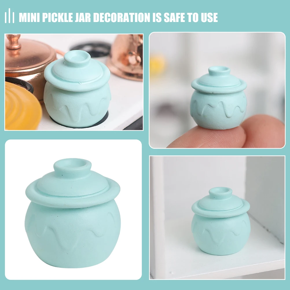 

5pcs Miniature Pickle Jars Retro Kitchen Toys Small House Decor Micro Landscape Accessories Vinyl Craft Model Mini Kitchen Toy