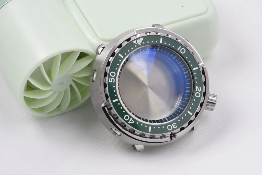 Heimdallr Tuna Taucheruhrgehäuse, 316L Edelstahl, Keramiklünette, 29 mm Zifferblatt, Saphirglas, C3-Leuchtzeiger für NH35/NH36 Uhrwerk – Detail 8
