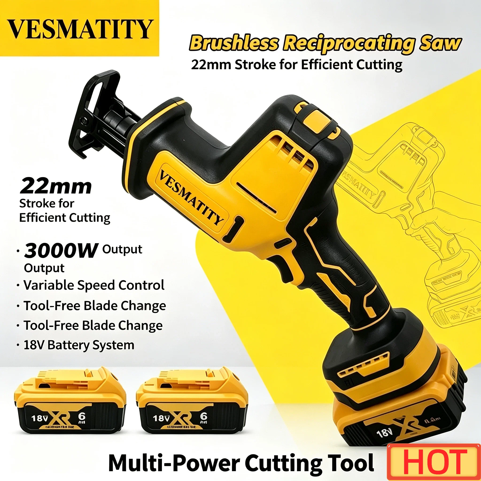 Vesmatity Cordless Ratchet Wrench Extended Head 220Nm 3/8 1/2 Inch Screw Nut Removal Electric Tool 18V 20V Battery Max
