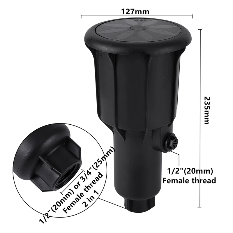 PZHI 360 Degrees Rotating -Up Sprinkler, Integrated Garden Sprinkler, High Water Pressure Adjustable Nozzle, Practical Lawn