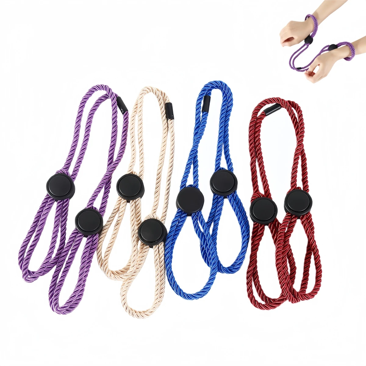 Algemas de corda de algodão fetiche para homens e mulheres e punhos de perna multifuncional adequado para festas de jogos escravo roleplay adereços de palco