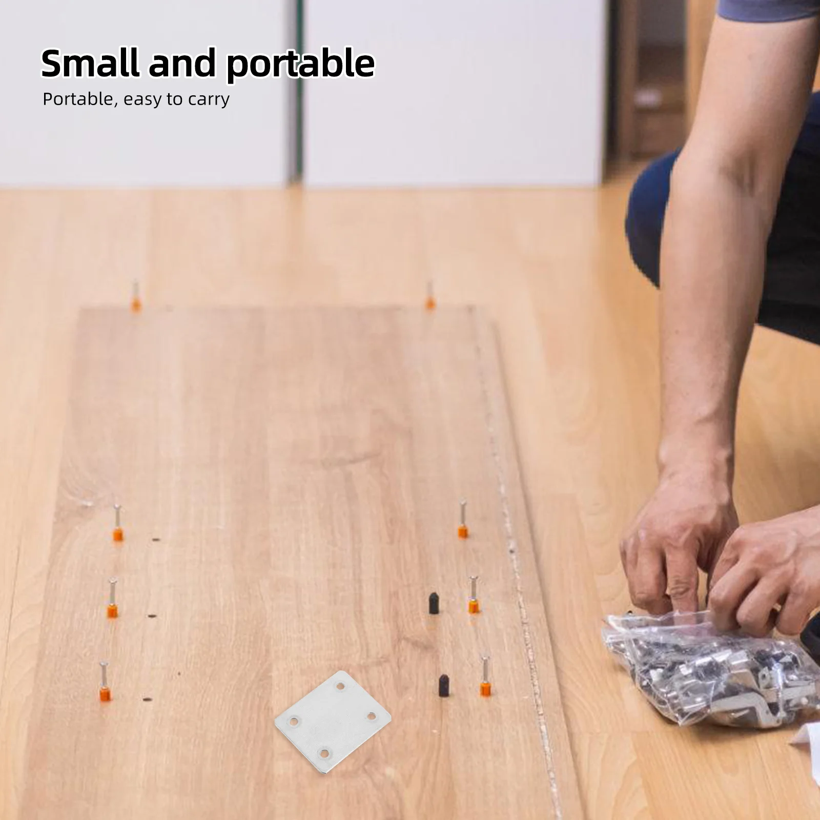 

10Pcs Stainless Steel Flat Joining Plates Straight Furniture Brackets Metal Mending Plates for Wood Repair Furniture Brackets