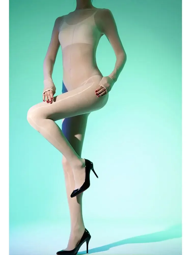 للجنسين لامعة لامعة 8D حجم كبير جوارب طويلة بوديستوكينج الجوارب مثير شفافة الملتصقة ارتداءها يوتار الملابس الداخلية Catsuit الجسم