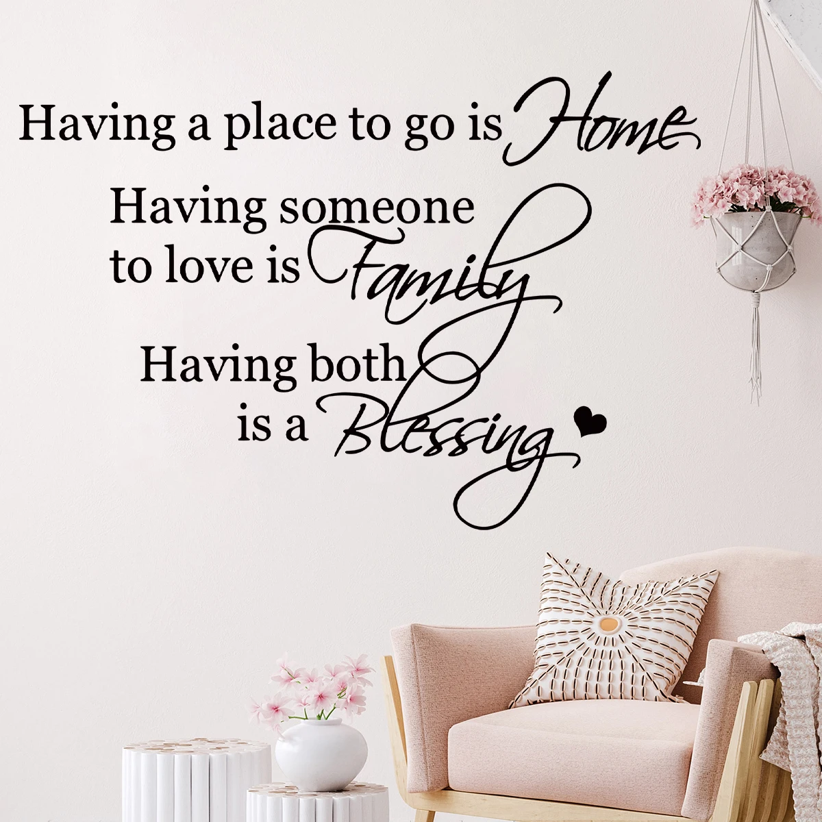 Family English”having-a-place-to-go-is-home“Art Wall Stickers Removable for Children Bedroom Living Room Decoration Wall Decals