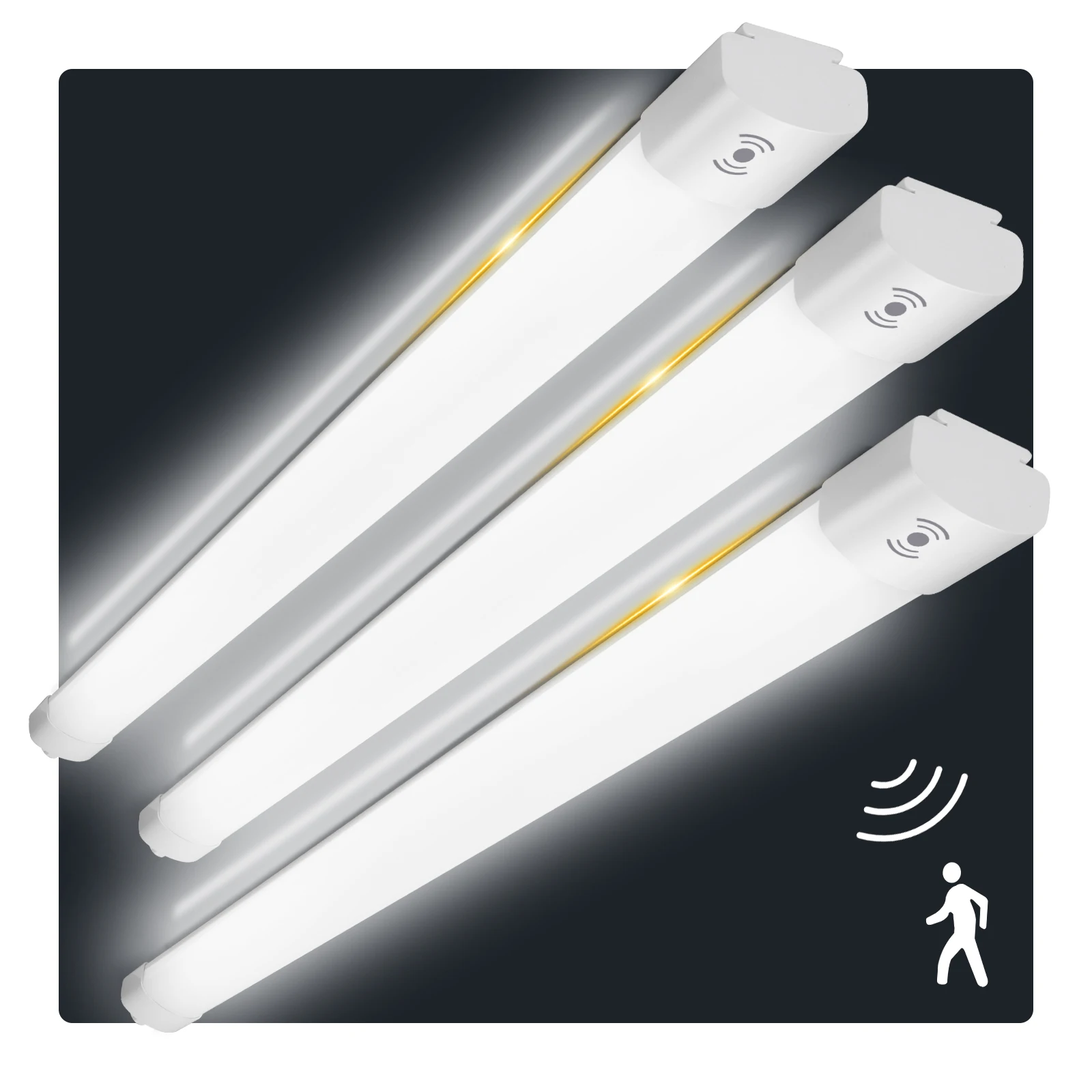 Confezione da 3 tubi LED Oeegoo con sensore di movimento, luce 60CM/90CM/120CM/150CM 4000K, 110LM/W ideale per uffici, garage