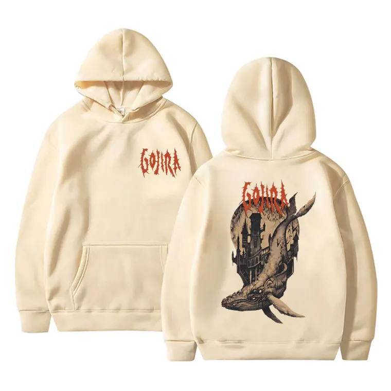 البوب المعادن الفرقة Gojira من المريخ إلى سيريوس الحوت يطير ريترو روك موضة مطبوعة الرجال الشارع الشهير البلوز فضفاض هوديي #5