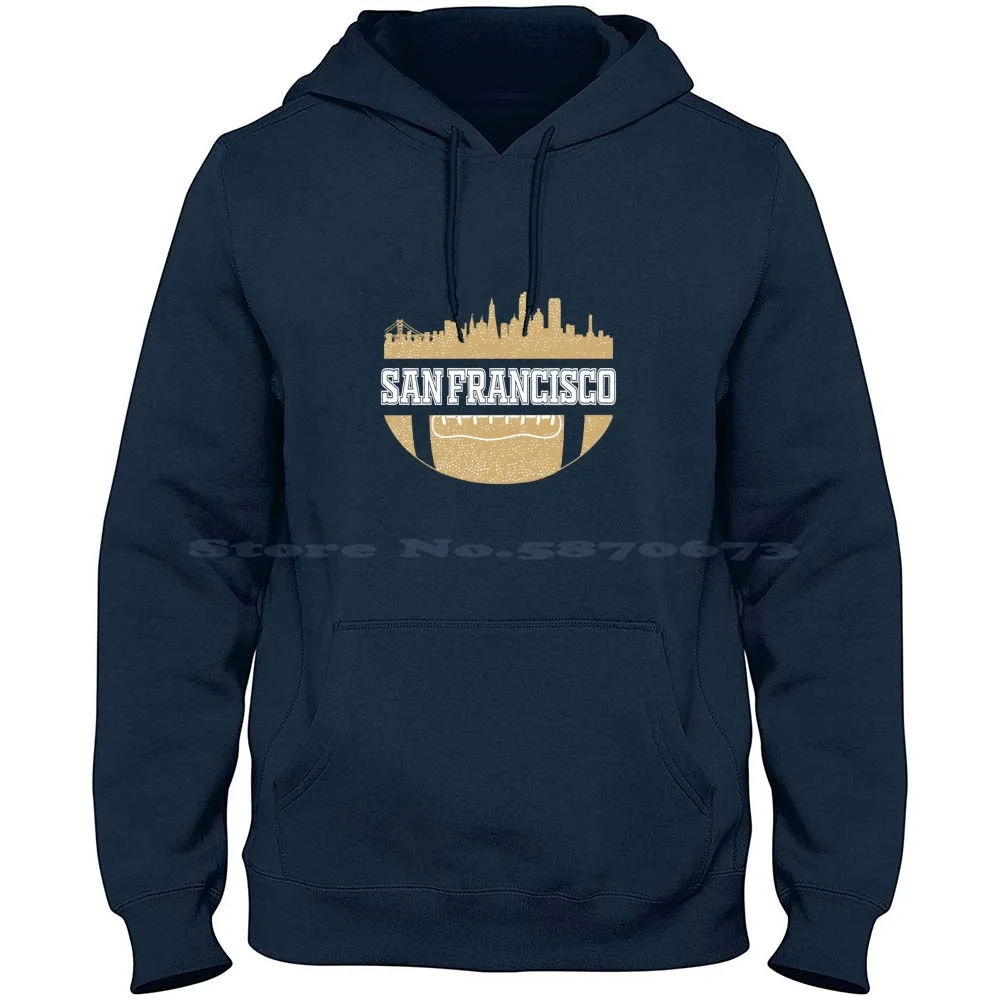 Retro 49Ers Football Fan Vintage San Francisco Skyline 100% Cotton Hoodie T Shirt Francisco Skyline Joe Montana 49 Ers Fans