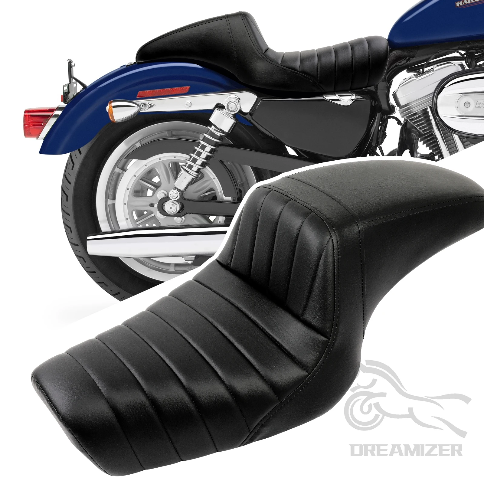 Motorcycle Driver Passenger Two Up Seat For Harley Sportster XL883 XL1200 48 72 Front Rear Passenger Seat Motorcycle Accessories