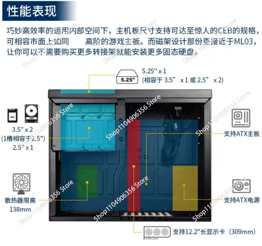 GD09B HTPC chassis supports CEB. ATX main board/positive differential pressure/anti-theft