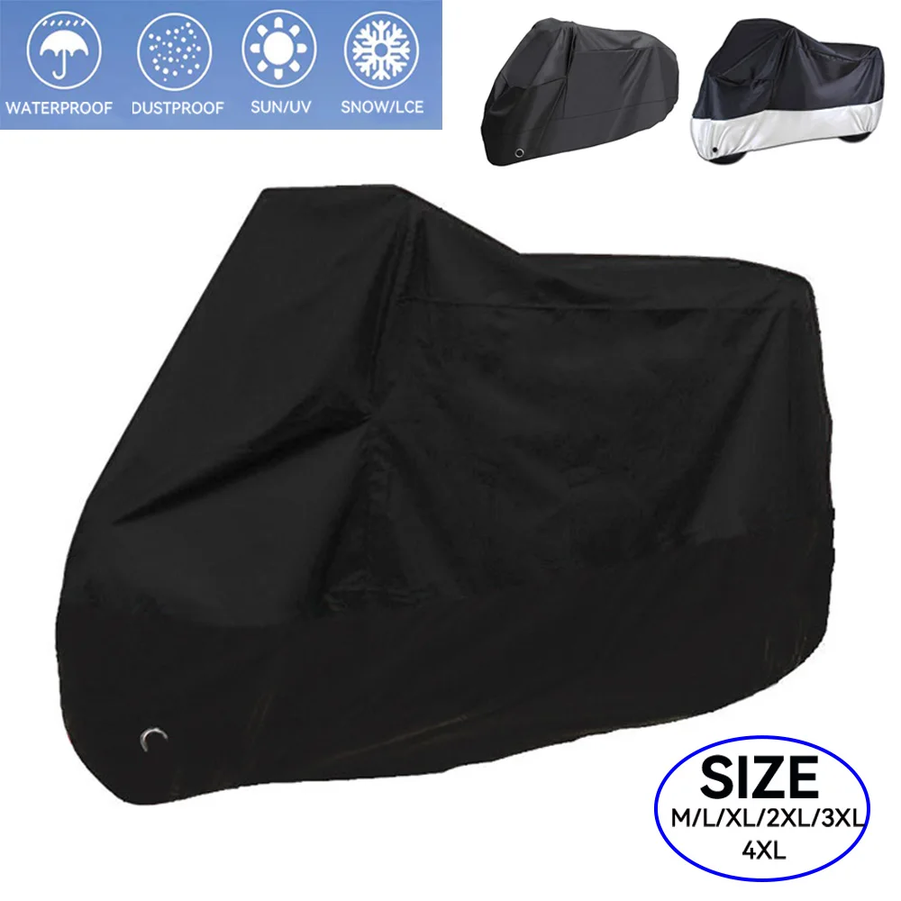 Motorcycle Cover Outdoor Waterproof All Season Dustproof UV Protective Indoor Scooter Wear-resistant Fabric Motorbike Cover