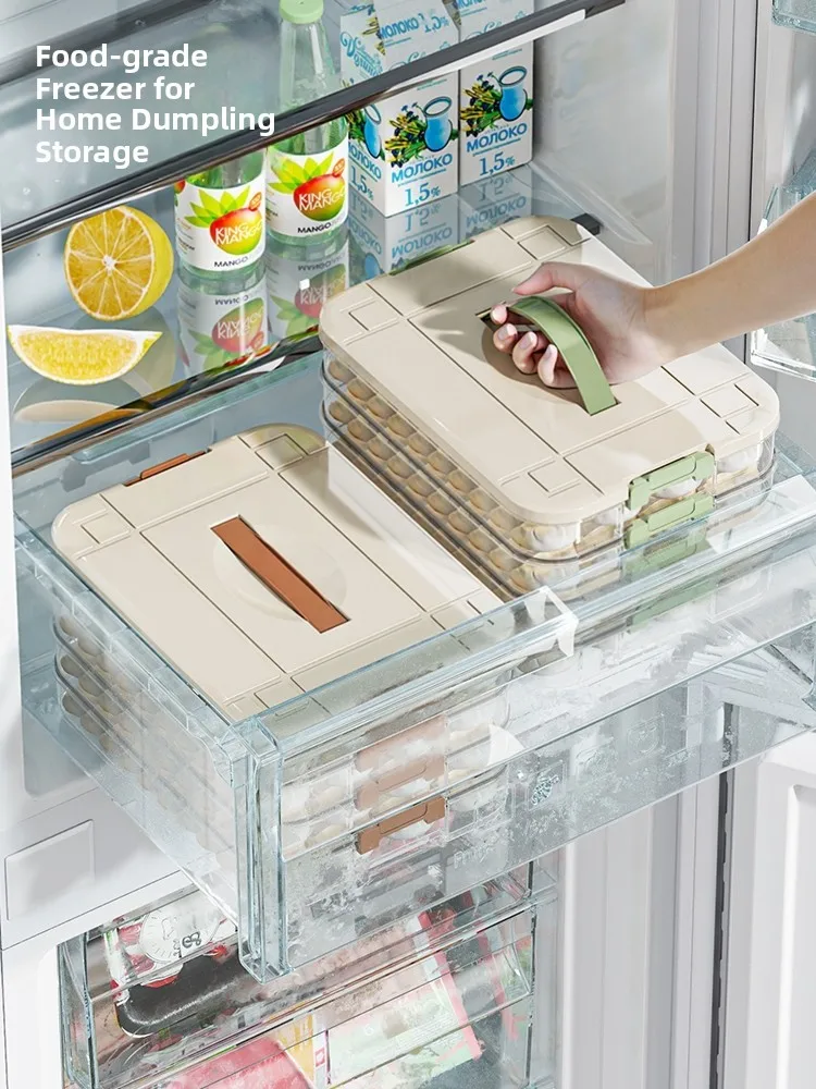 Boîte de rangement pour raviolis, pour congélateur de cuisine et réfrigérateur, récipient alimentaire spécial, style japonais, couleur unie