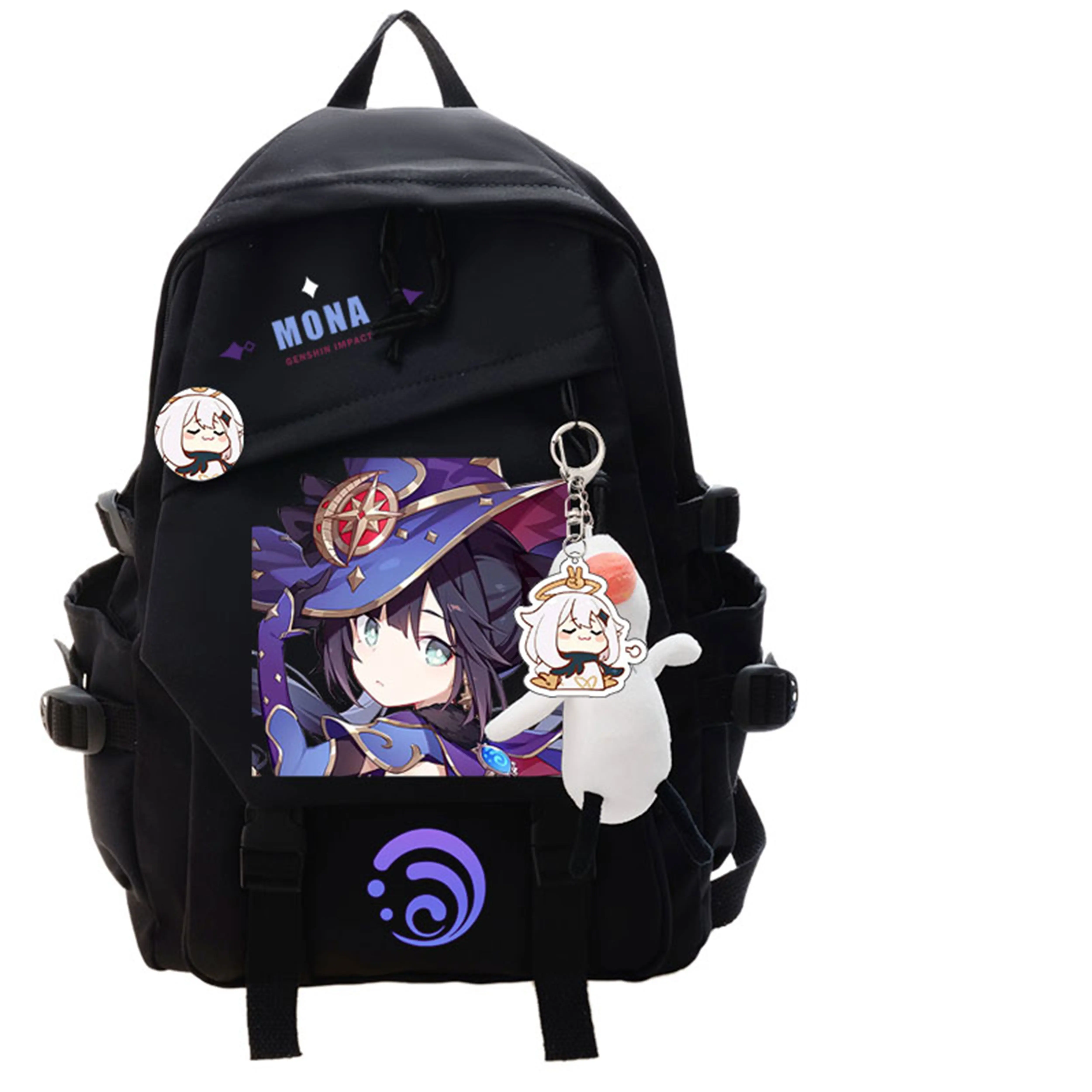 Yae Miko Albedo Genshin Impact Anime Cosplay Student School Bag Backpack Bookbag Laptop Travel Rucksack Outdoor Boys Girls Gifts