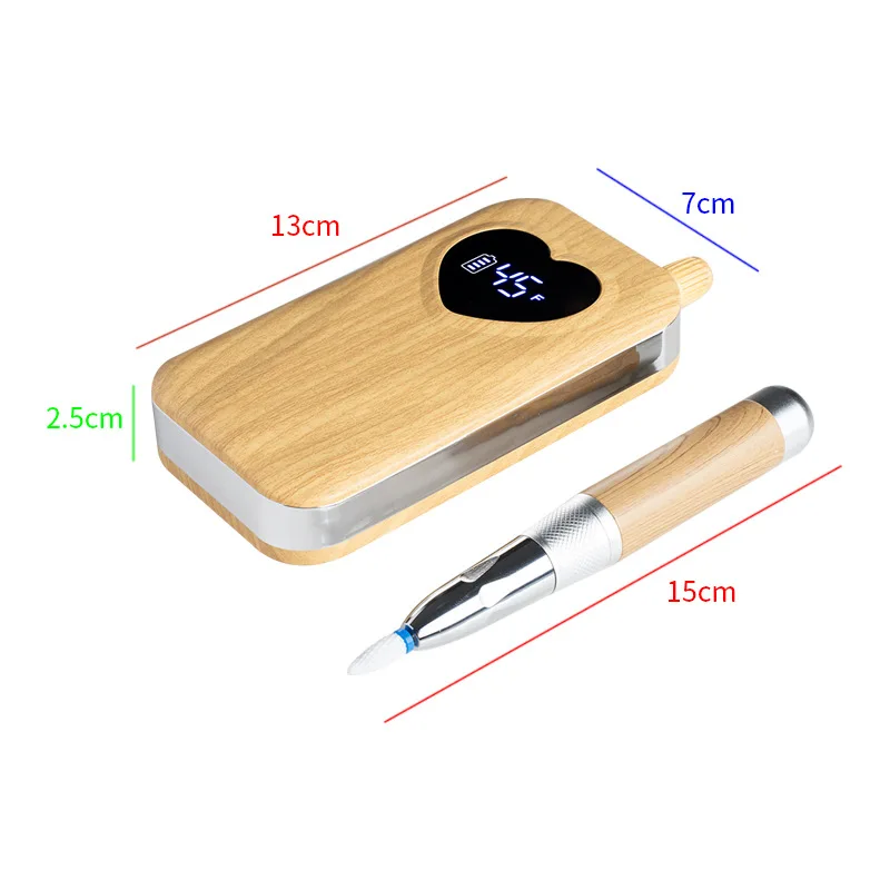 Portable Rechargeable Nail Drill 45000RPM LCD Display Speed Low Noise Manicure Machine for Gel Removal Salon Home Use