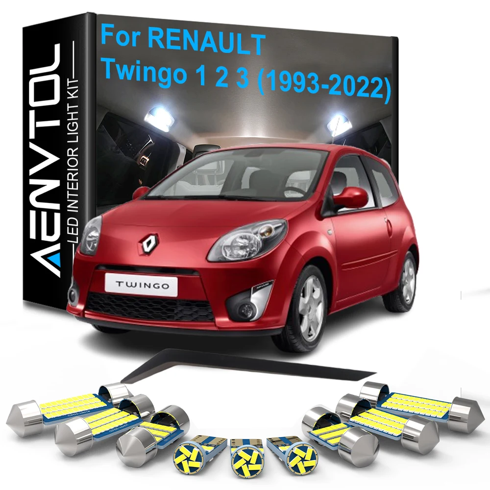 Lampes intérieures LED pour voiture Canbus pour Renault Twingo 1 2 3 MK1 MK2 MK3 1993-2022, éclairage de dôme, de lecture, de coffre, de plaque d'immatriculation