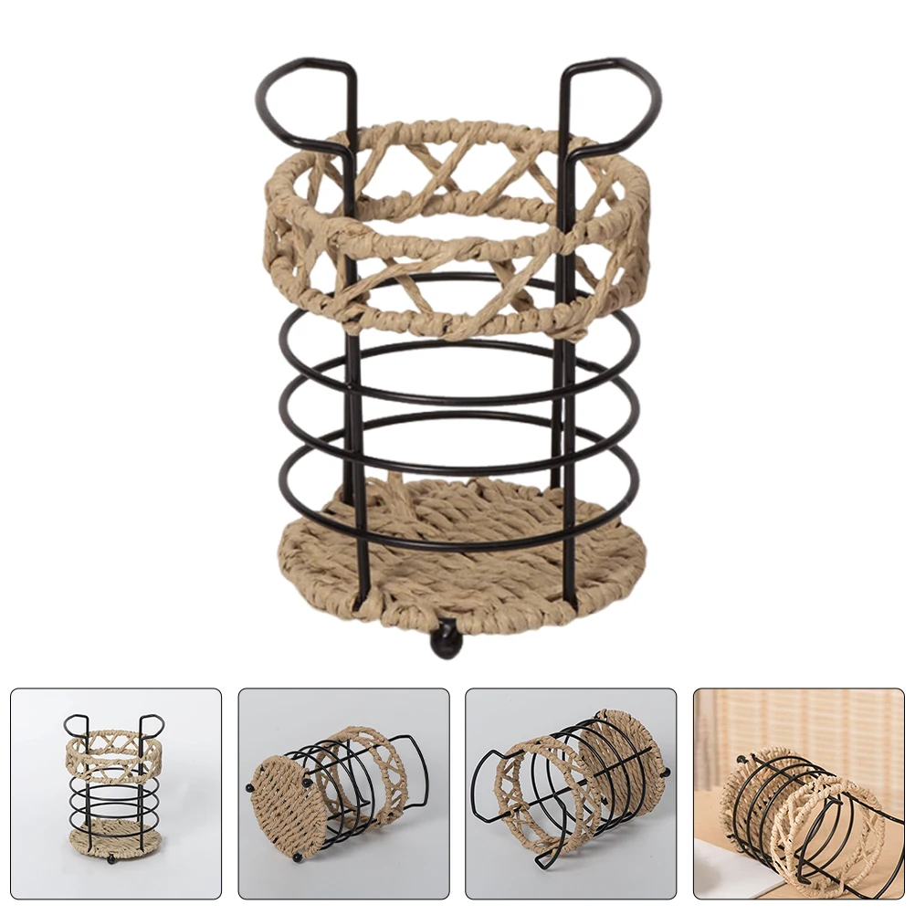 

Sturdy Woven Desktop Pen Holder Office Organizer Portable Pencil Holder Stationery Pot Multi-Function Storage Bucket For Makeup