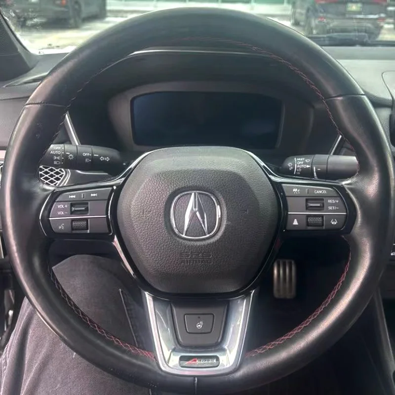 

Чехол на руль для Acura Integra A-Spec 2023-2024, ручная прострочка, износостойкая кожа с карбоновым волокном, аксессуары для интерьера автомобиля