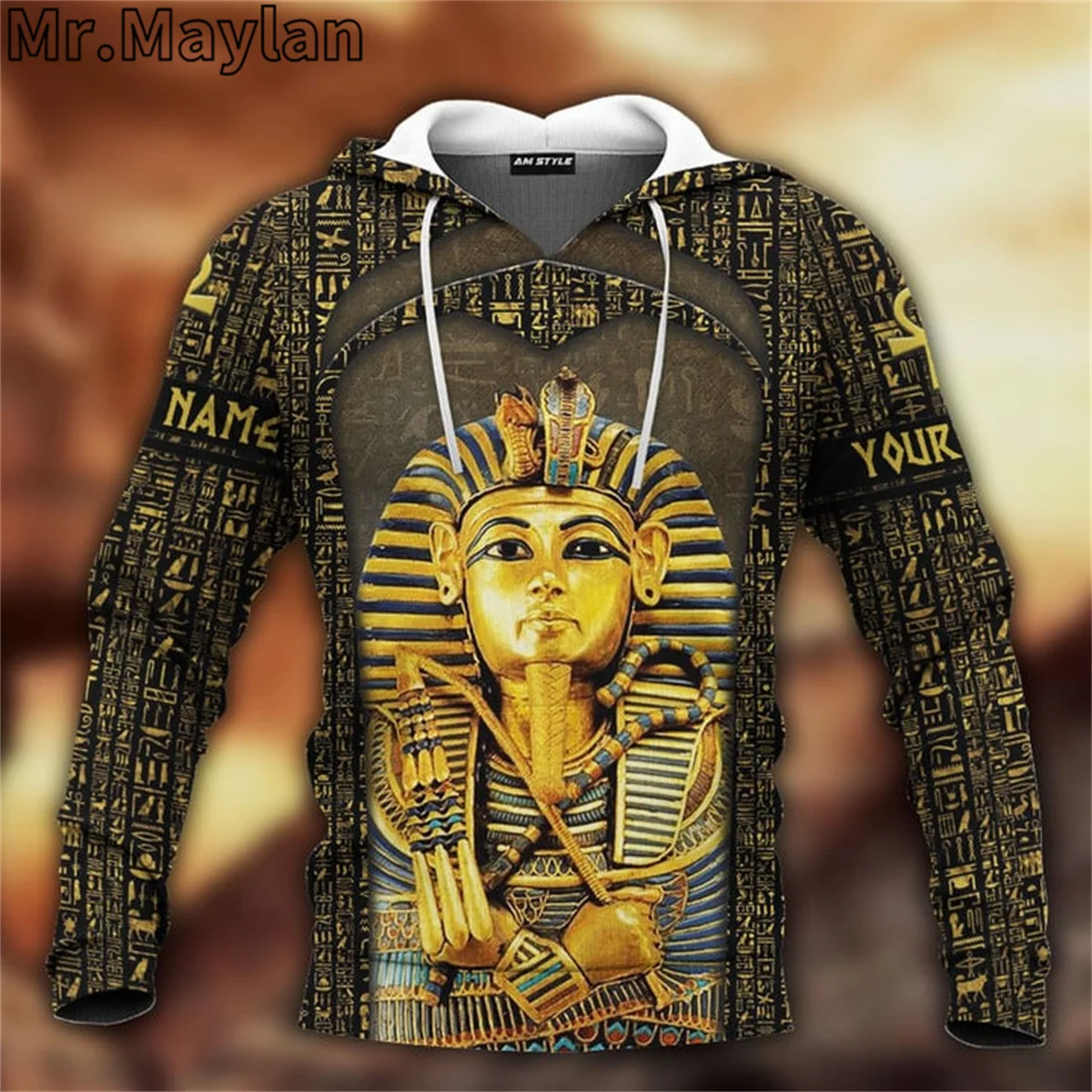 PHARAOH THE KING OF ANCIENT EGYPT INSIDE OUT DESIGN 3D Unisex Hoodie Men Sweatshirt Street Zip Pullover Casual Jacket Tracksuits