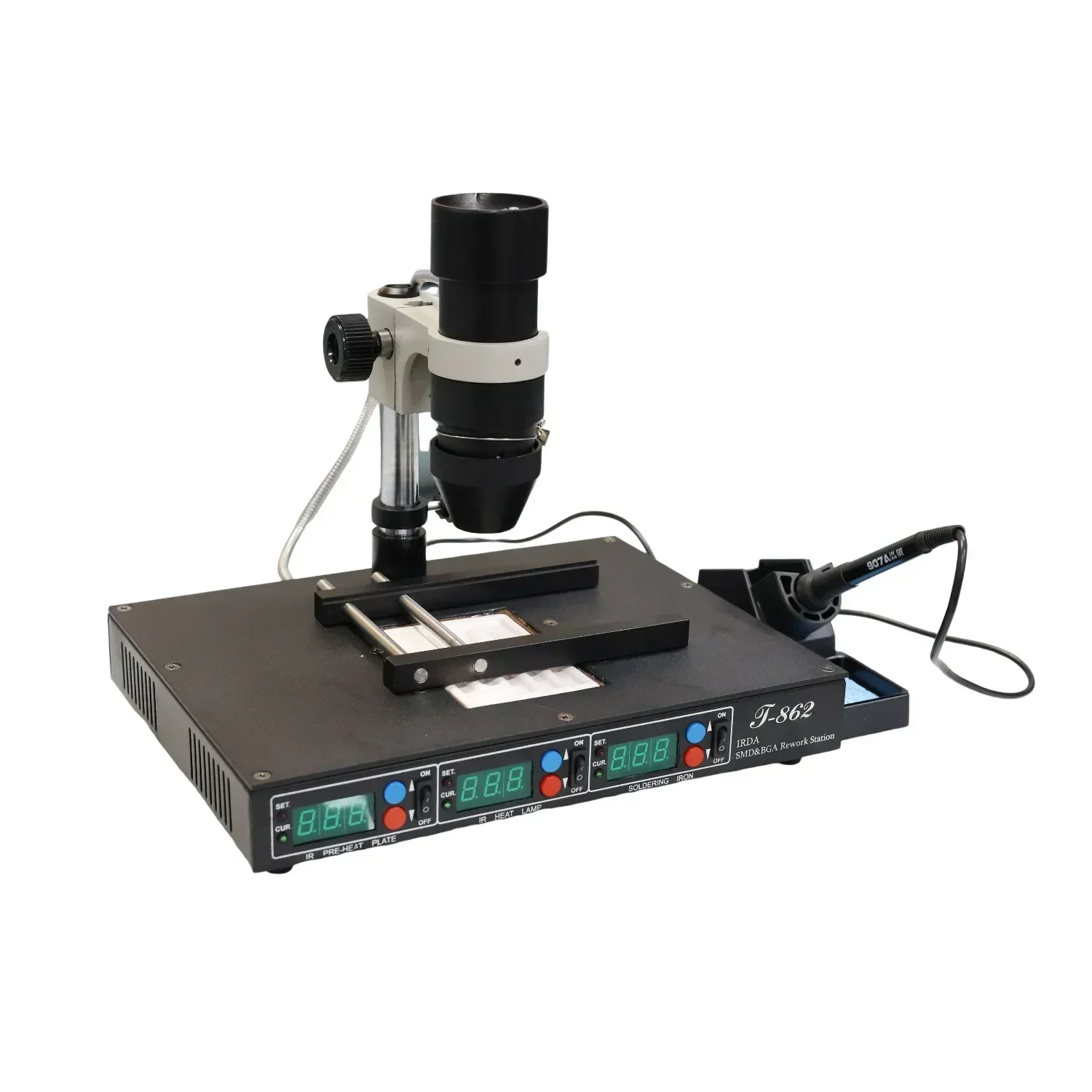 ممتاز أعلى جودةPUHUI T-862 IRDA الأشعة تحت الحمراء مصلحة الارصاد الجوية لحام محطة إعادة العمل الحديد 220 فولت/110 فولت بغا محطة إصلاح أدوات لحام T862 #5