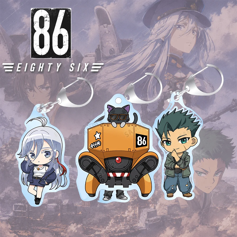 86 Eighty Six Vladilena Milize 6cm Acrylic Stand Keychain Chibi Casual Streetwear Ver Tabletop Ornament Bag Charm Toy Gift Fans