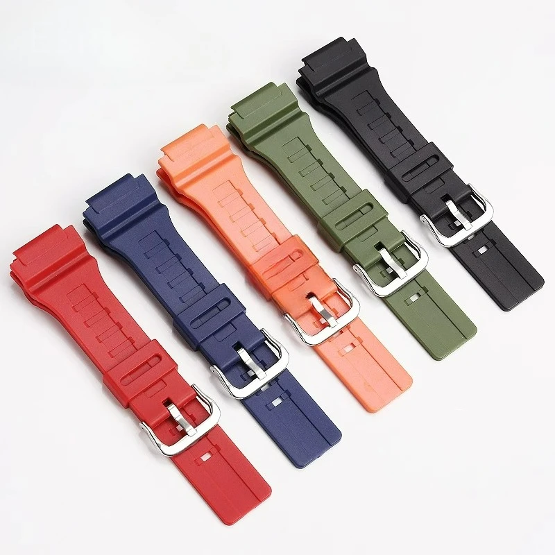 สีดําสีเขียวสีฟ้าสีแดงสีกากีประณีตซิลิโคน 20 มม.สําหรับ Casio MCW-200H/AE-1400 ผู้ชายนูนอินเทอร์เฟซนาฬิกาอุปกรณ์เสริม