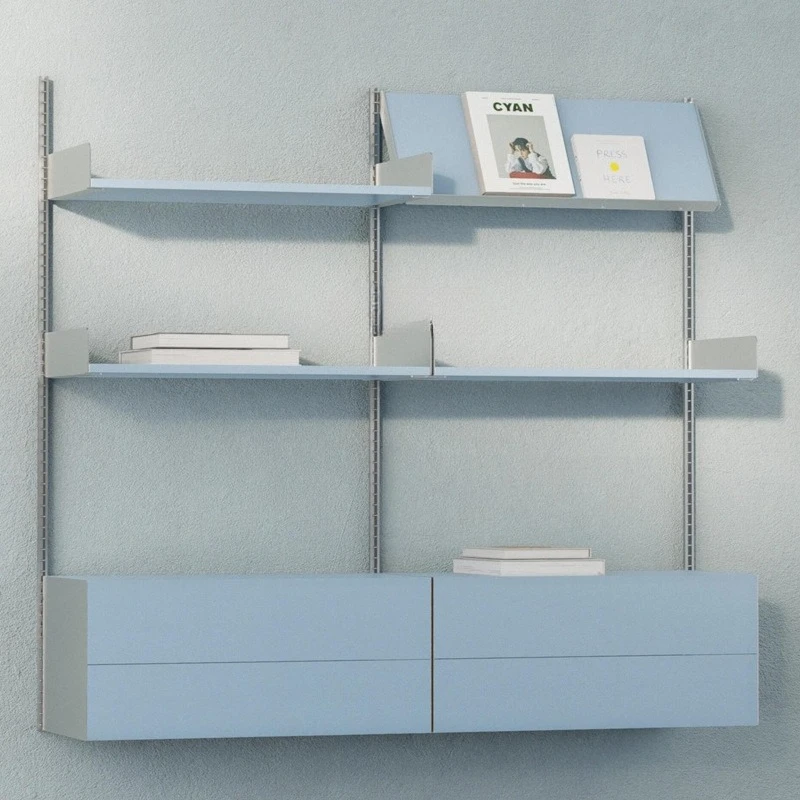 Creative Wall Track Bookshelf Multi-layer Home Display Shelf Fresh Blue Wall Decorative Shelf