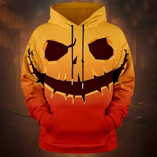 2024 New hoodie pullover halloween 3d printed pumpkin pattern couple men women adult halloween carnival prom casual everyday