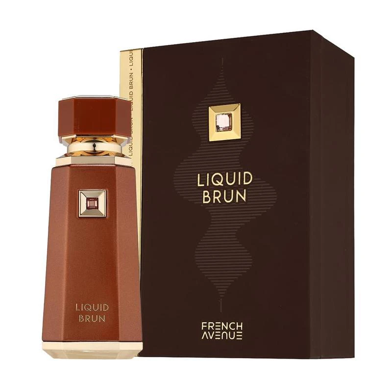 Liquid Brun Eau de Parfum Spray von Fragrance World French Avenue 3,4 Oz für Herren - Warmer Würziger & Holziger Duft mit Bourbon-Vanille- und Moschusnoten