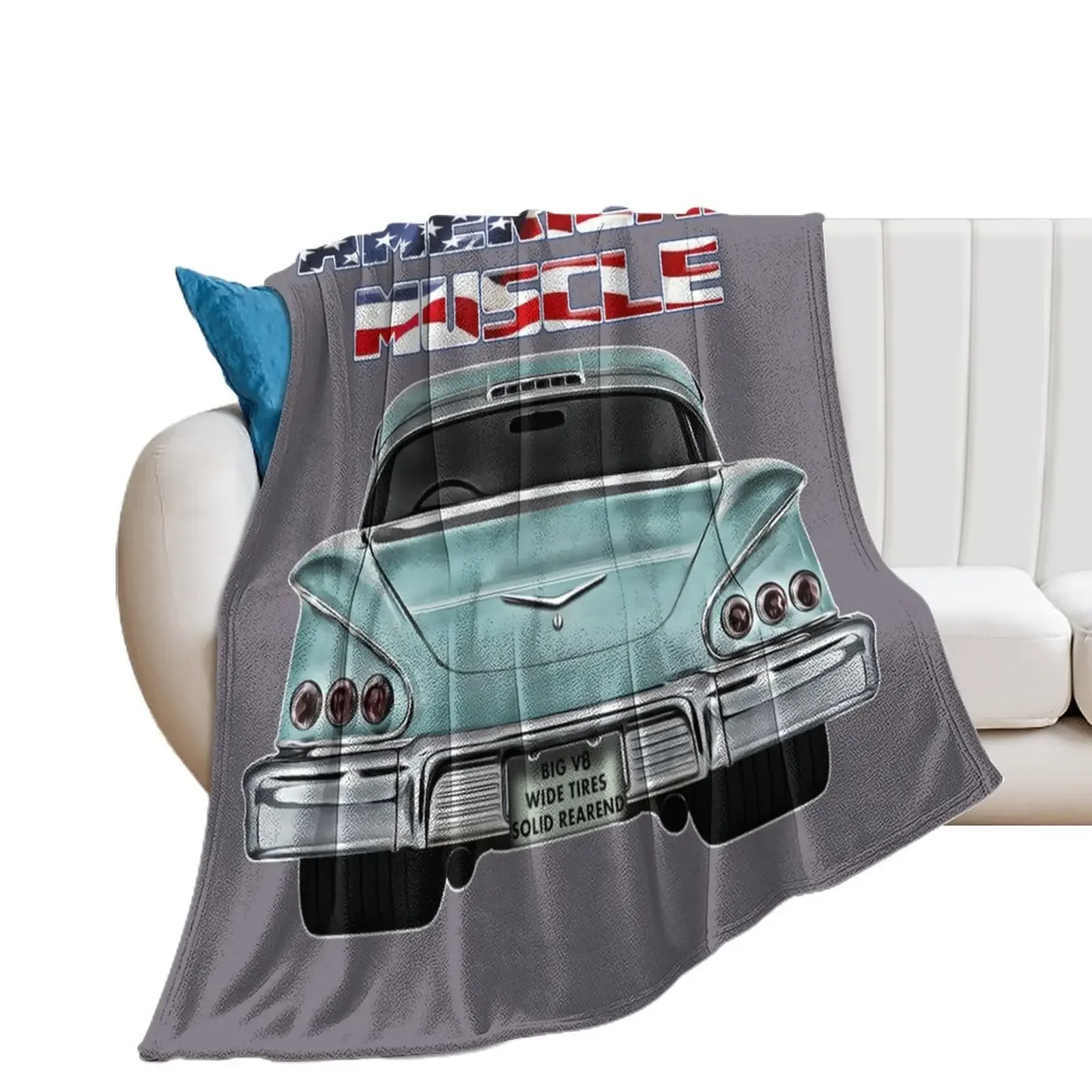 

1958 Hotrod Muscle Car Oldtimer Youngtimer 58 Throw Blanket Soft Plaid Luxury Thicken Beautifuls Sleeping Bag Blankets