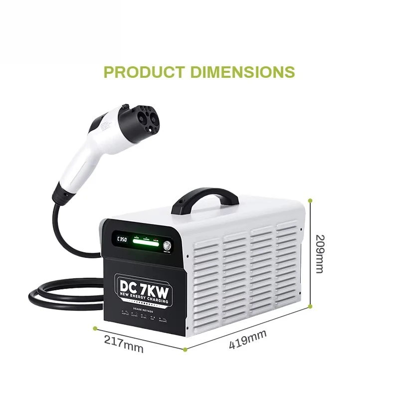 7kW Portable DC Fast EV Charger CCS1 CCS2 GBT Mobile Compact Charging Station for Home and Travel Use