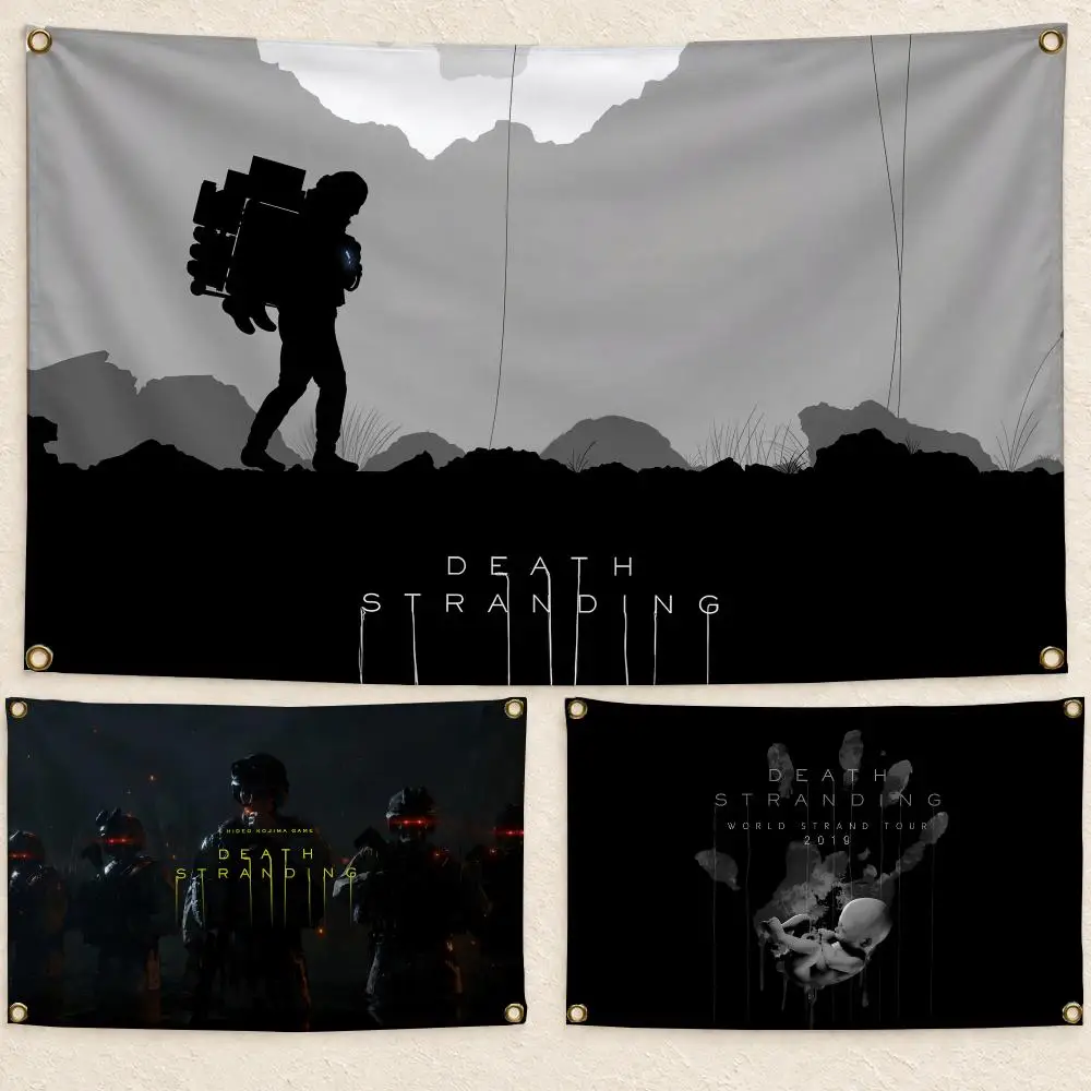 Must-have Game Death Stranding Flags Wall Hanging Flag Banner Living Room Bedroom Home Decor HD Fabric Aesthetic