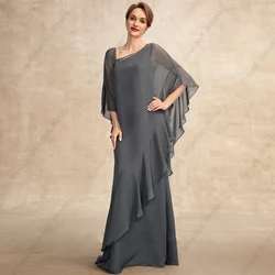 Vestidos elegantes personalizados para madre De novia De tres cuartos para mujer, Vestido De fiesta De boda con volantes para verano y playa, Vestido De Noche 2025
