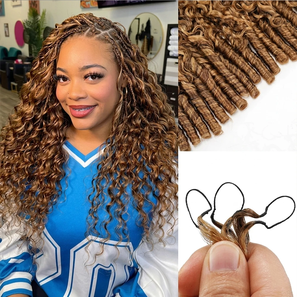 Highlight Burmese Curly Feather Crochet Human Hair Pre Looped 100% Raw Human Hair Crochet Hair Miracle Knots Crochet Human Hair S17e9f96c8c1b46c381a15f7fad9a58d18