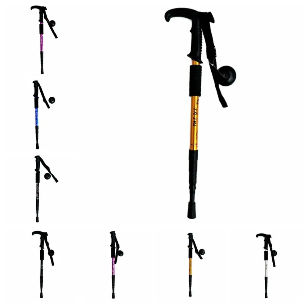 

4 Section Trekking Poles Folding Non-slip Walking Stick Wear-resistance Multifunction Foldable Crutches Daily Tasks