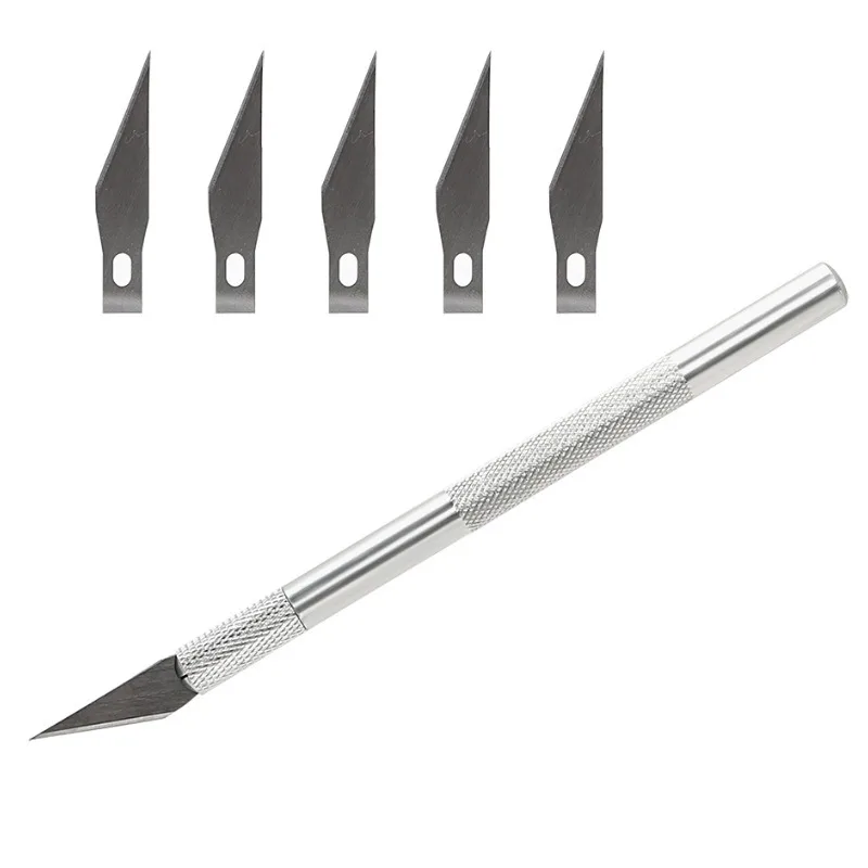 Chisel with Metal Handle and Replaceable Blades Precision Knife, for Medium Cutting and Trimming