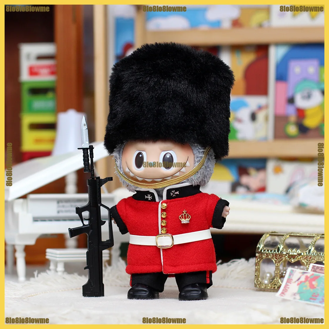 New Labubu Clothes Luxury Royal Guard Cap Uniform 5-piece Set Mini Plush Doll Clothing Fashion Doll Accessories DIY Gift - Image 2
